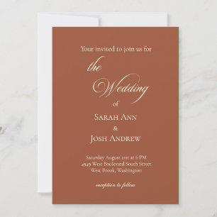 Invitation de mariage de base Terracotta et Beige