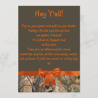 Invitation de mariage de Camo