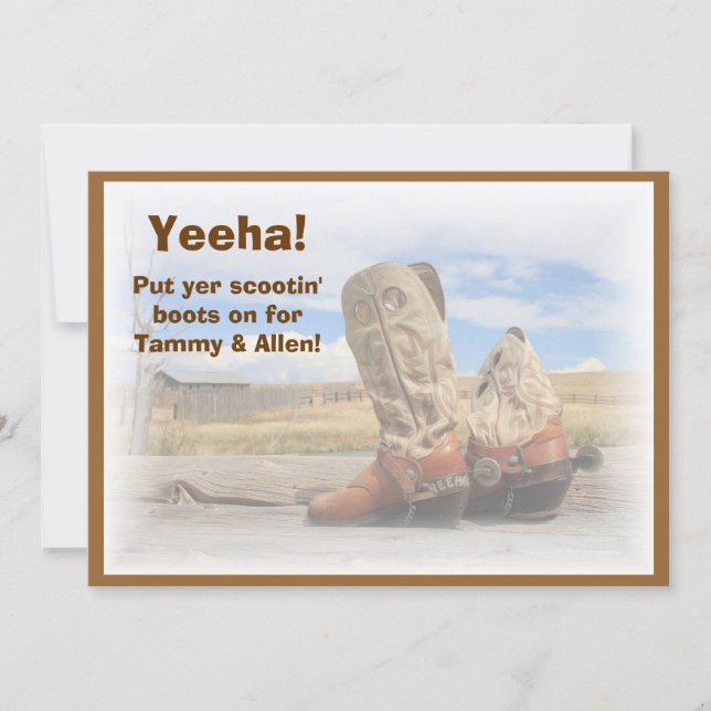 Invitation de mariage de danse western Boot Scooti (Devant)