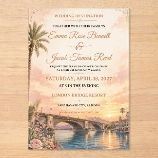 Invitation de mariage de destination au lac Havasu