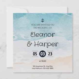 Invitation de mariage de destination tropicale