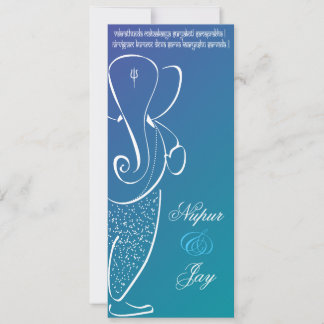 Invitation de mariage de Ganesha :: Bleu marine et