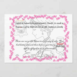 Invitation de mariage de Jane Austen