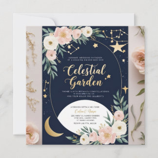 Invitation de mariage de jardin céleste