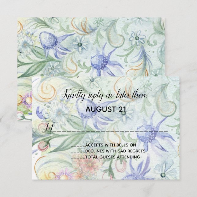 Invitation de mariage de jardin de conte de fées (Devant / Derrière)