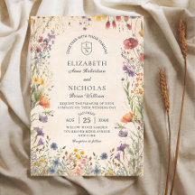 Invitation de mariage de jardin de fleurs sauvages