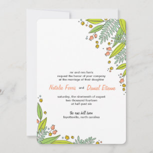 Invitation de mariage de jardin moderne