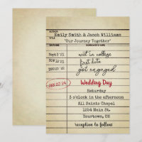 Invitation de mariage de la carte de bibliothèque 