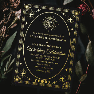 Invitation de Mariage de la carte Tarot noir céles
