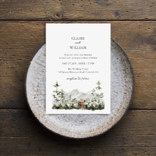 Invitation de mariage de la forêt de pins de monta
