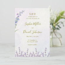 Invitation de mariage de l'aquarelle Lavender