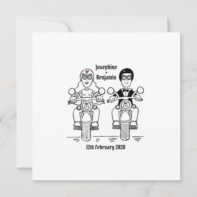 Invitation de mariage de motard personnalisée (Devant)