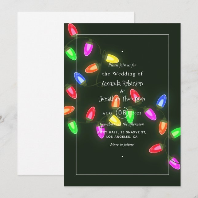 Invitation de mariage de Noël (Devant / Derrière)