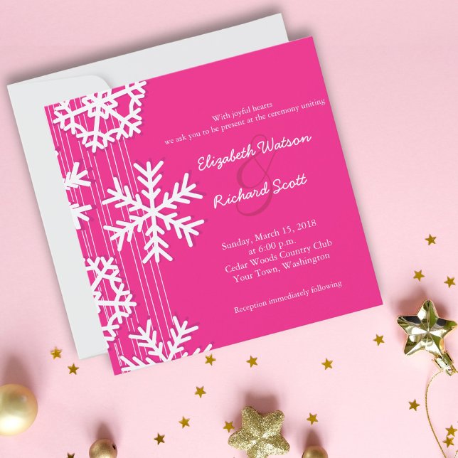 Invitation de mariage de Noël aux flocons de neige (Créateur téléchargé)