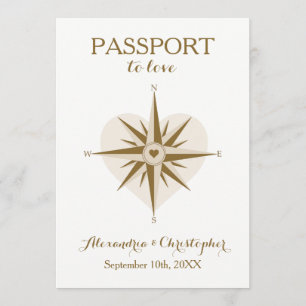 Invitation de mariage de passeport - thème de