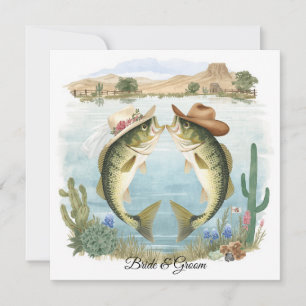 Invitation de mariage de pêche au Texas Chapeau de