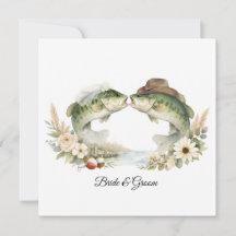 Invitation de mariage de pêche au Texas Chapeau de