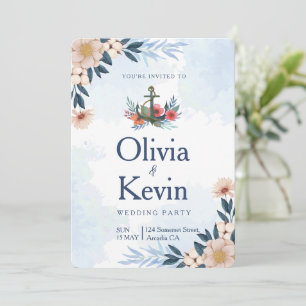 Invitation de mariage de plage moderne, mariage tr