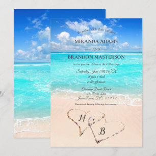Invitation de mariage de plage tropicale moderne