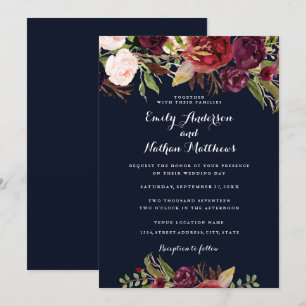 Invitation de mariage de printemps de la marine de