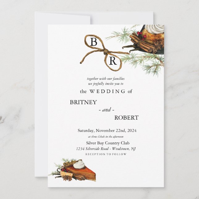 Invitation de mariage de récolte d'automne (Devant)