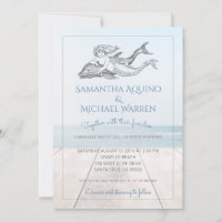 Invitation De Mariage De Sirène Et De Dauphin Beac