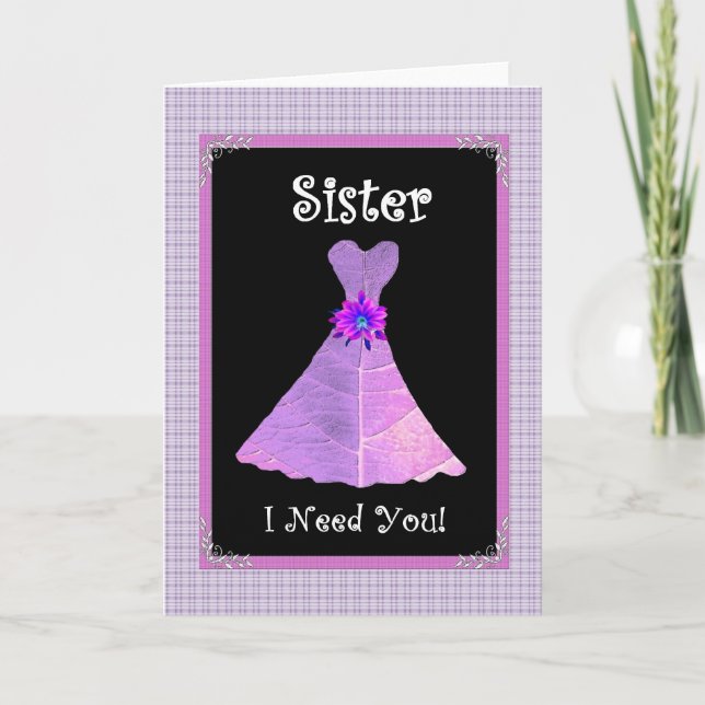 Invitation de mariage de soeur - Purple Gown (Devant)