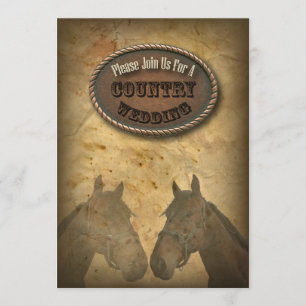 Invitation de mariage de style western ancien coun