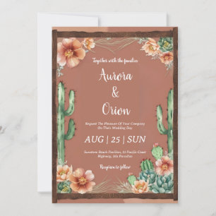 invitation de mariage de wild western boho