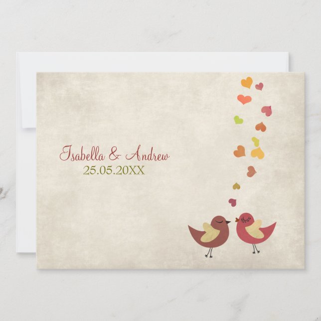 Invitation de mariage d'entretien d'amour (Devant)