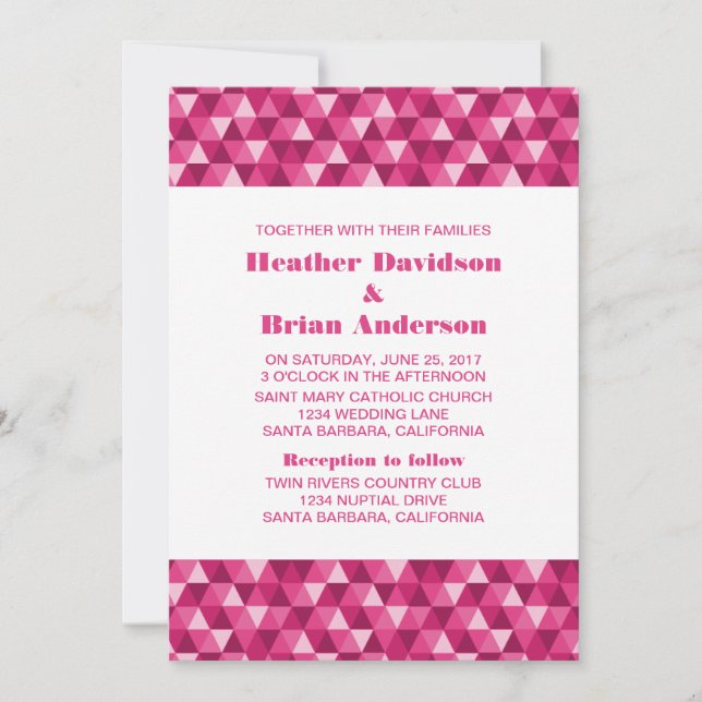 Invitation de mariage des triangles géométriques r (Devant)