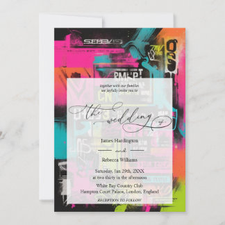 Invitation de mariage design de Neon Graffiti