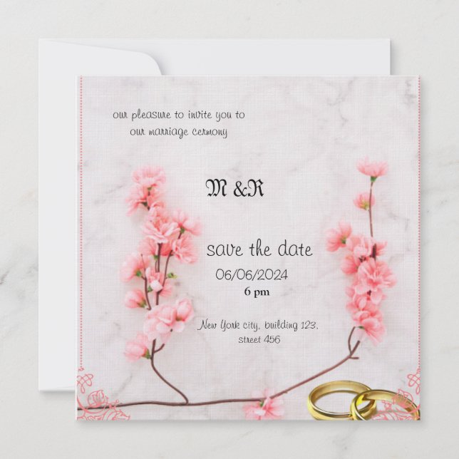 invitation de mariage d'hiver  (Devant)