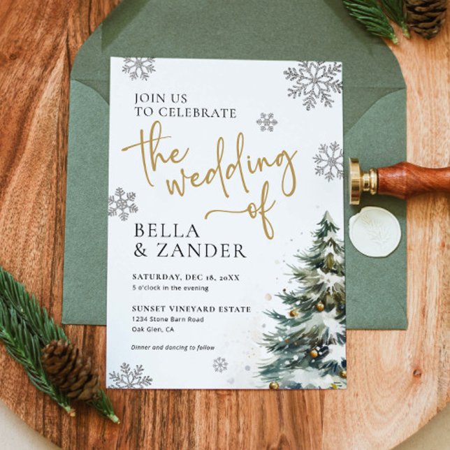 Invitation de mariage d'hiver, Mariage de Noël (Créateur téléchargé)