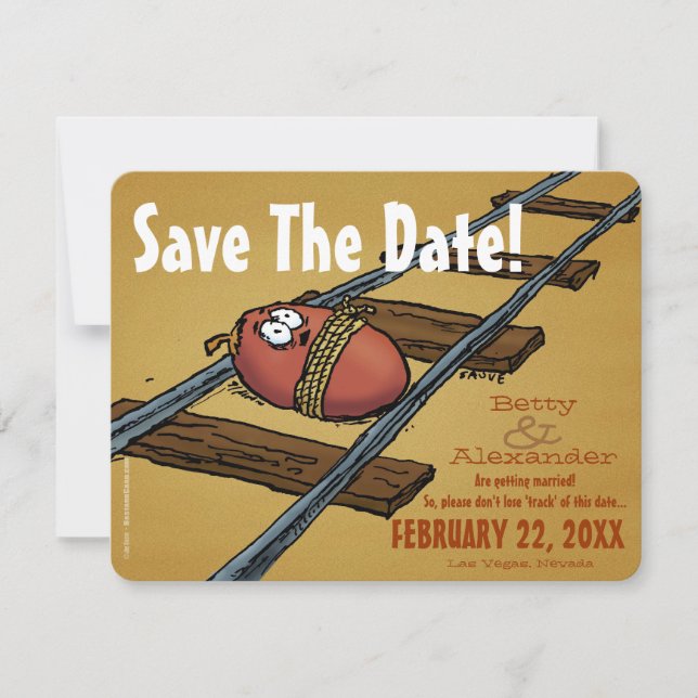 Invitation de mariage drôle "Sauver la date" (Devant)