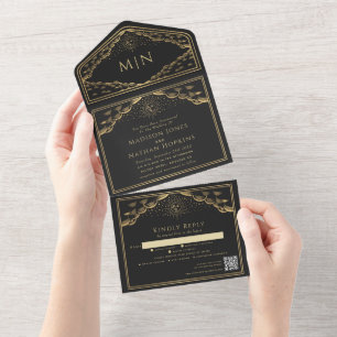 Invitation de mariage du code QR de la carte Tarot