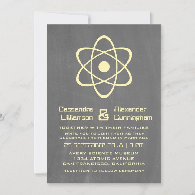 Invitation de mariage du tableau de bord atomique  (Devant)