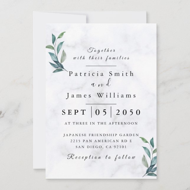  Invitation de mariage élégant - Mariage rustique  (Devant)