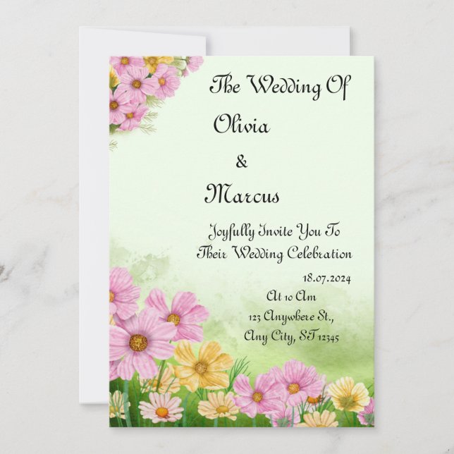 Invitation de mariage élégante (Devant)