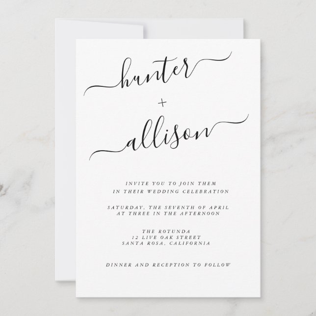Invitation de mariage élégante (Devant)