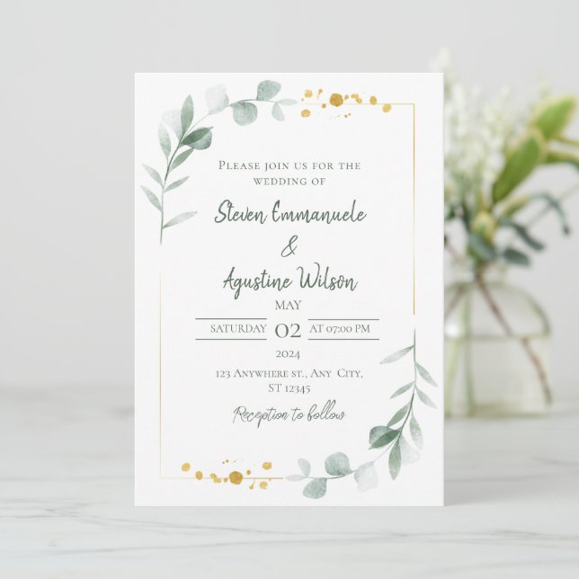 Invitation de mariage élégante (Debout devant)