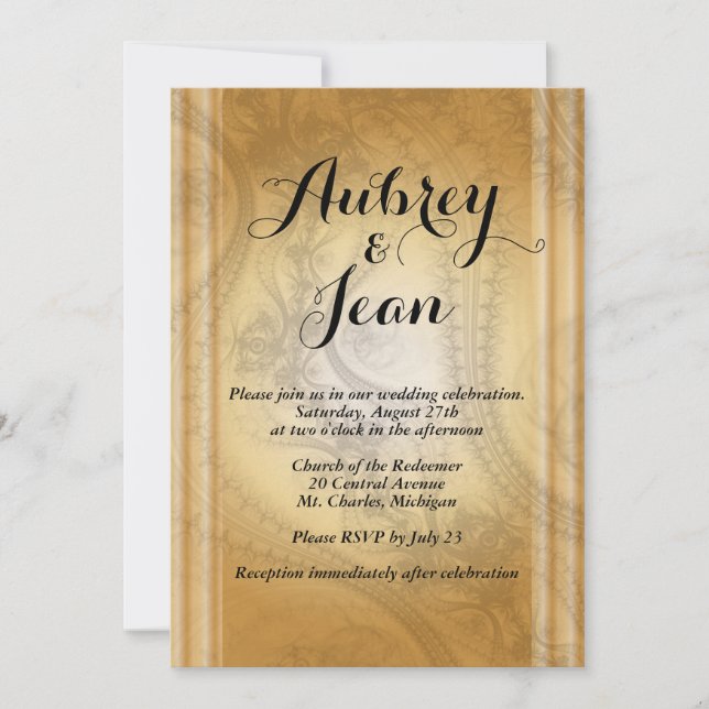 Invitation de mariage élégante (Devant)