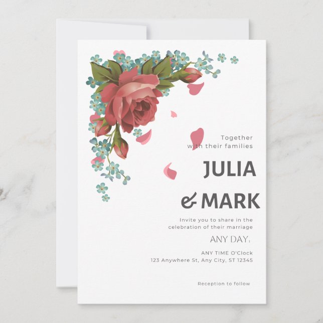 Invitation de mariage élégante (Devant)
