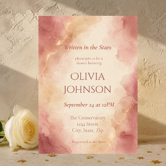 Invitation de mariage élégante aquarelle rose