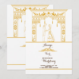 Invitation de mariage élégante au Mehndi