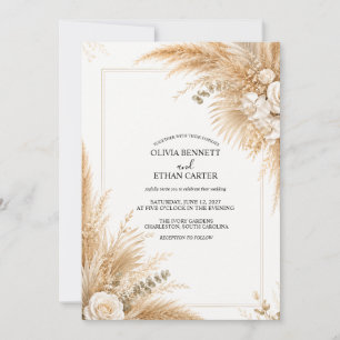 Invitation de mariage élégante aux orchidées blanc