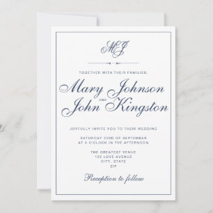 Invitation de mariage élégante avec code QR