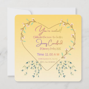 Invitation de mariage élégante avec motif botaniqu