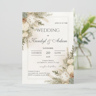 Invitation de mariage élégante Bohème simple