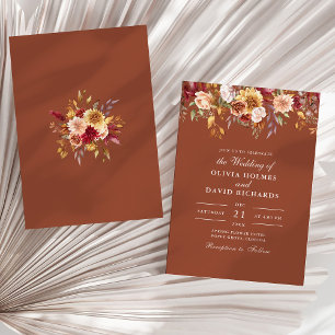 Invitation de mariage élégante Boho automne en ter
